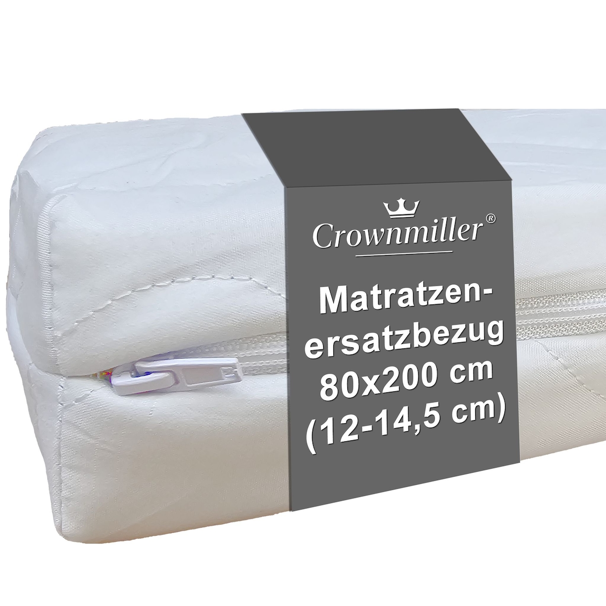 Crownmiller Matratzenbezug 80x200cm, für Matratzen von 12-14,5 cm, waschbar bis 60°C, OEKOTex100 Image