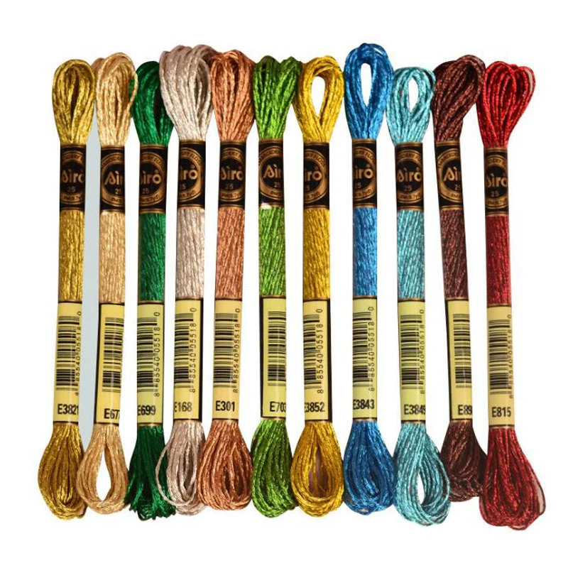 un pezzo di filo da ricamo in metallo multicolore 8 metri 12 fili filo da ricamo a punto croce fili personalizzati per punto croce colori