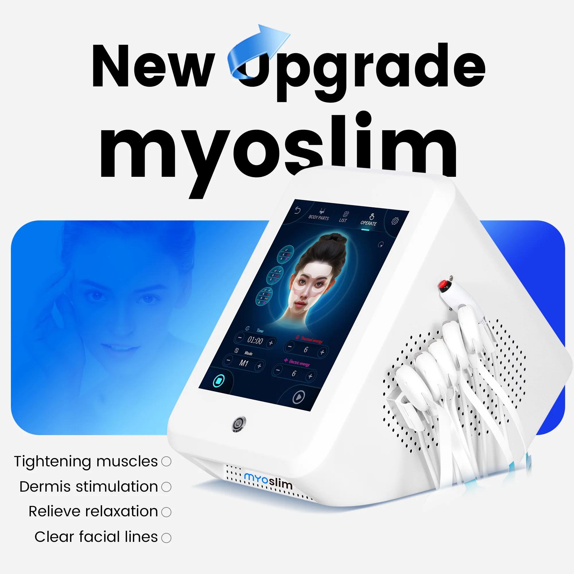 Myoslim EMS RF – dispositif électromagnétique Portable pour la construction musculaire, raffermissement de la peau, dispositif d