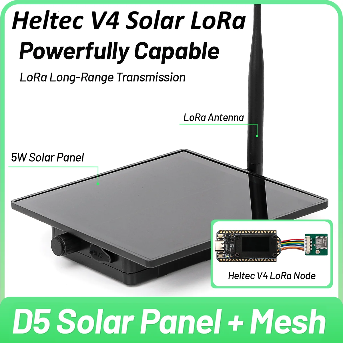 Nodo LoRa Meshcore ad Energia Solare con GPS Heltec LoRa 32 V4 ESP32 Dev-Board WiFi BLE Comunicatore a Lungo Raggio Meshtastic LoRa