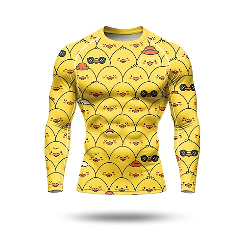 Per uomo Unisex Maglia a compressione Maglia da corsa Stampa 3D Manica Lunga Maglietta Geometrico Asciugatura Rapida Compressione Elasticizzato Traspirante Allenamento in Palestra Allenamento attivo