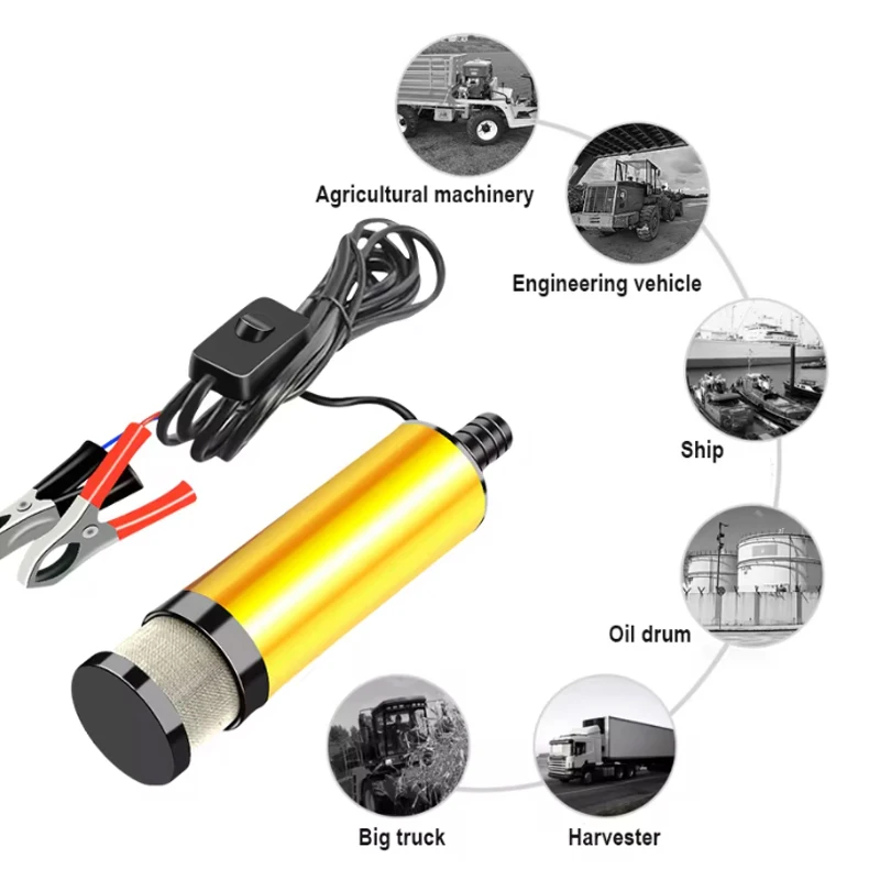 Christmas pump. 12L/min aluminum alloy housing electric car oil pump 12V pump diesel water 38/51MM fuel transfer pump
