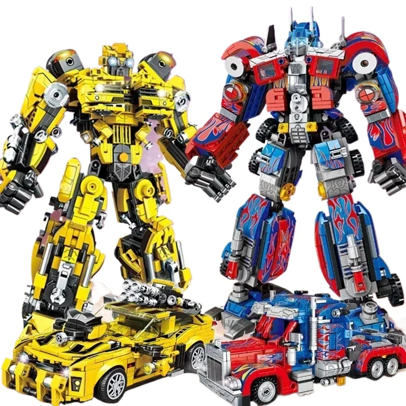 800PCS Technical Auto Transformation Cybertron Hero Robot Building Blocks Truck Sport Car Bricks Toy Gift For Kid Children