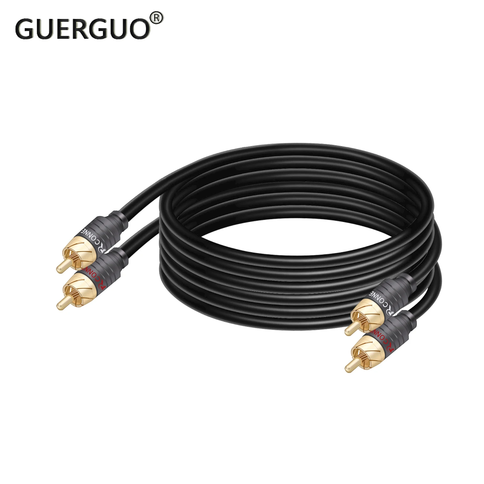 2 rca bis 2 rca kabel männlich zu männlich audio kabel für heimkino dvd verstärker tv kabel rca vergoldeter stecker 1 paar 0,3 M-20M Image