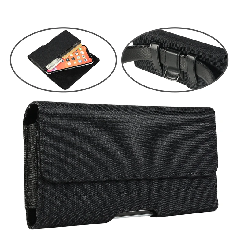 Universal Casual Telefon Tasche Taille Tasche Für iPhone Samsung Google Smart Telefon Fall Gürtel Clip Holster Oxford Tuch Tasche Flip-Cover Image