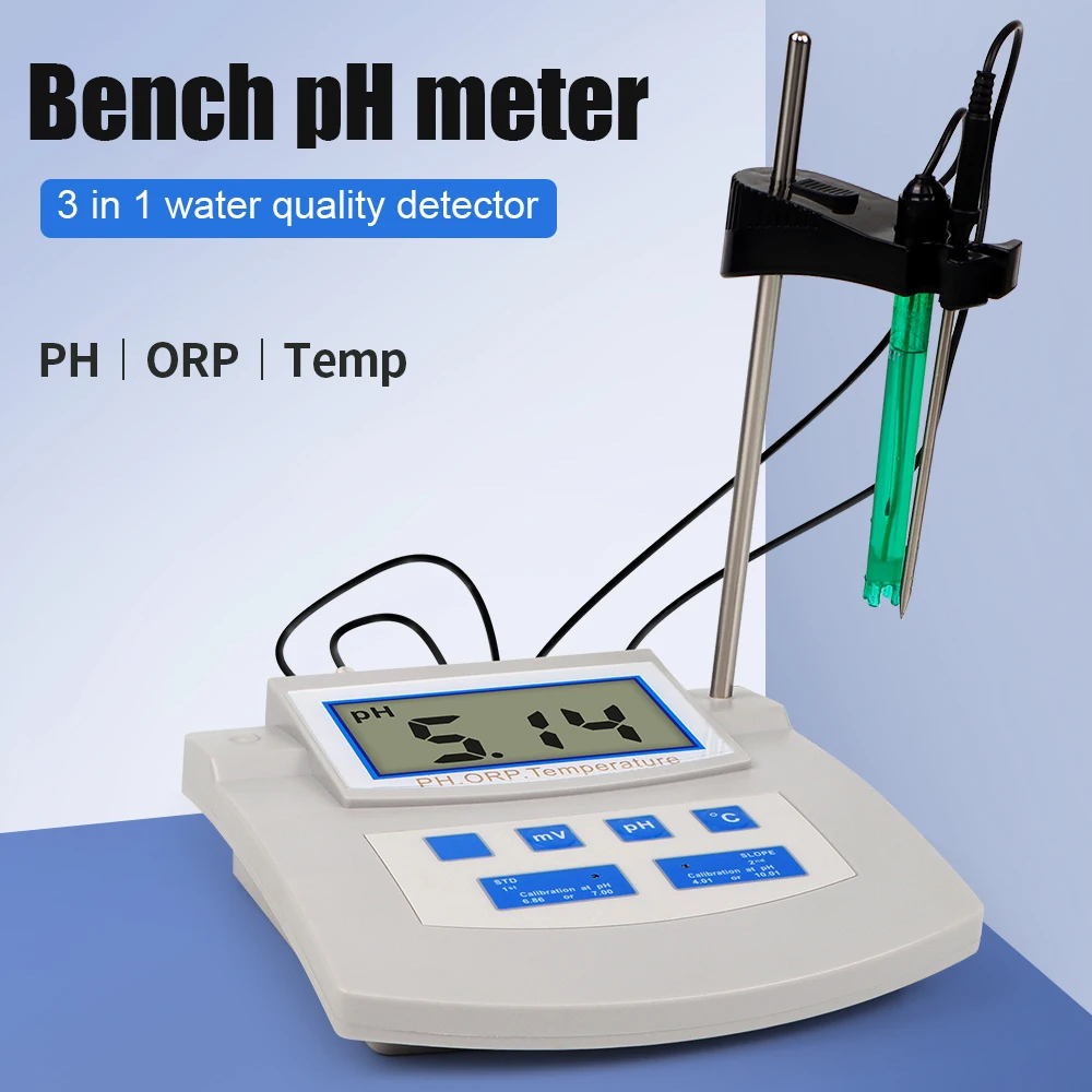 Tisch-PH-Messgerät, digitaler 3-in-1-Wasserqualitätstester, PH/ORP/Temp-Detektor, Säuremessgerät für den Pool im Hausgebrauch Image