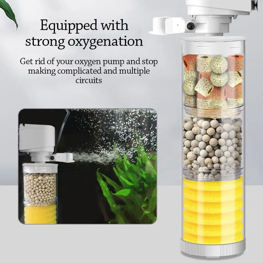 1Pcs Tauch Aquarium Filter Pumpe Integrierte Welle Maker Aquarium Luftpumpe 3 in 1 Interne Filter Aquarium filter Aquarium
