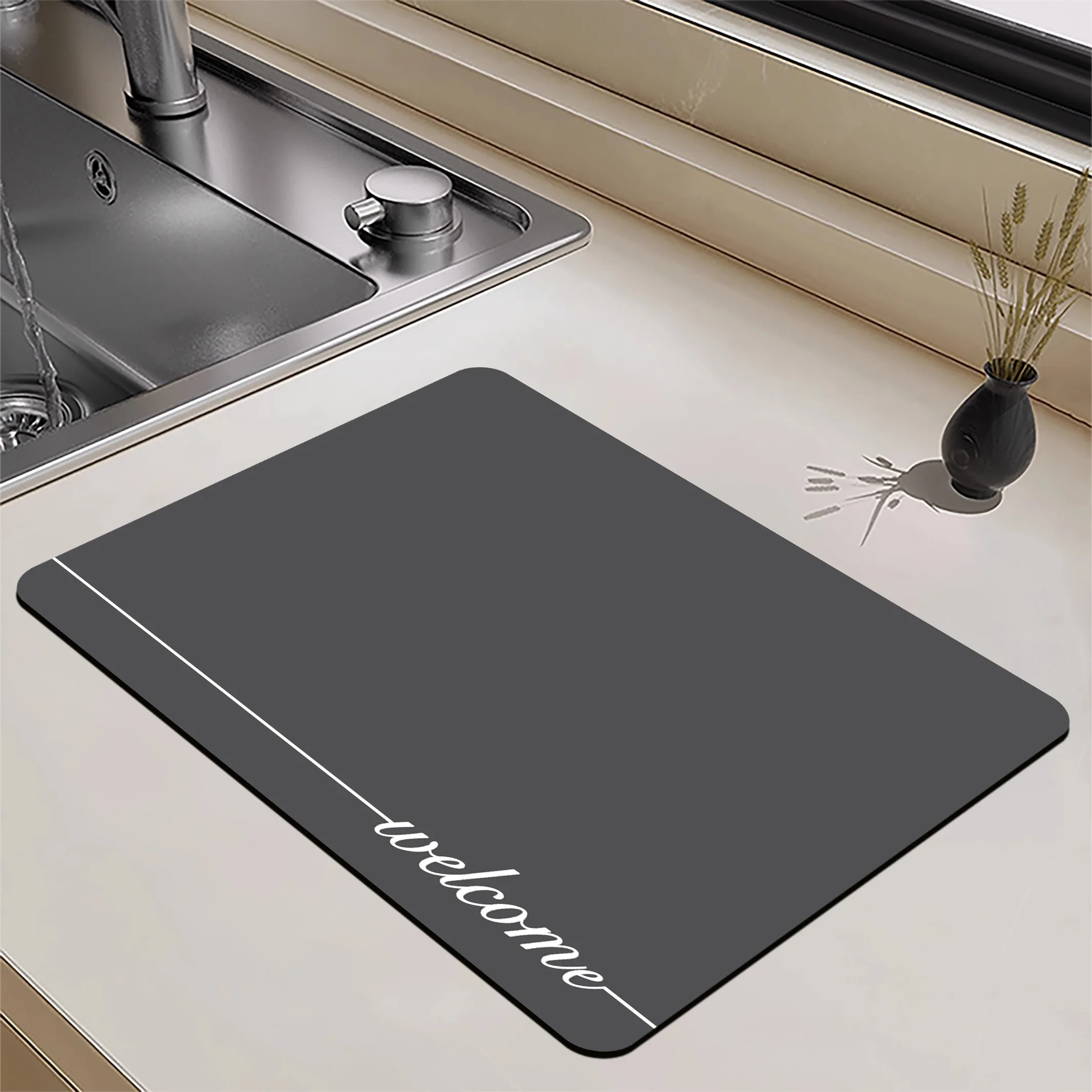 Geschirr Trocknen Matte Küche Arbeitsplatte Matte Haushalt Geschirr Ablauf Matte Tasse Schüssel Platte Trocknen Tischset Nicht-slip Matte hause Liefert Image