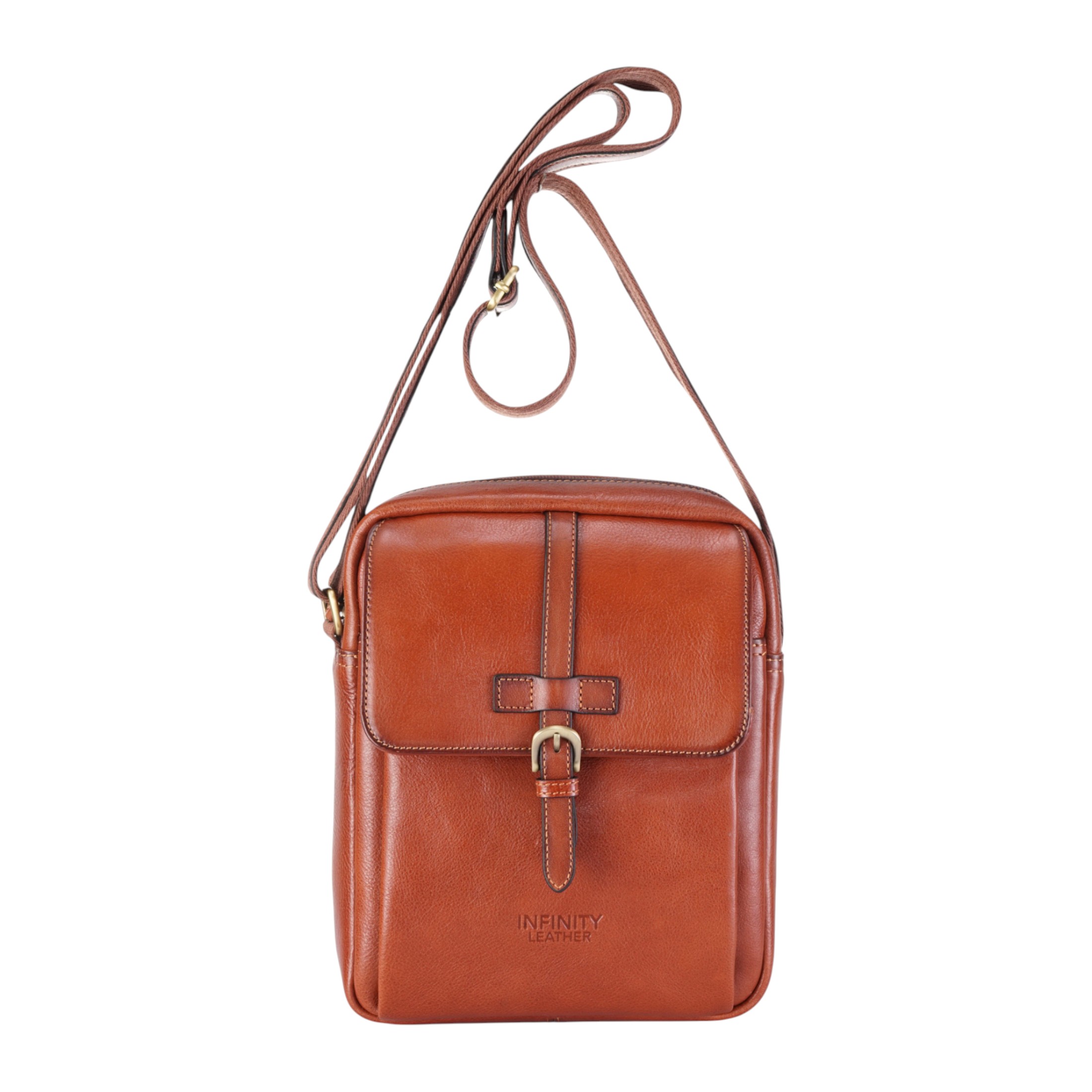 Echtleder Hellbraun Vintage Crossbody Messenger Reisetasche - Ashby
