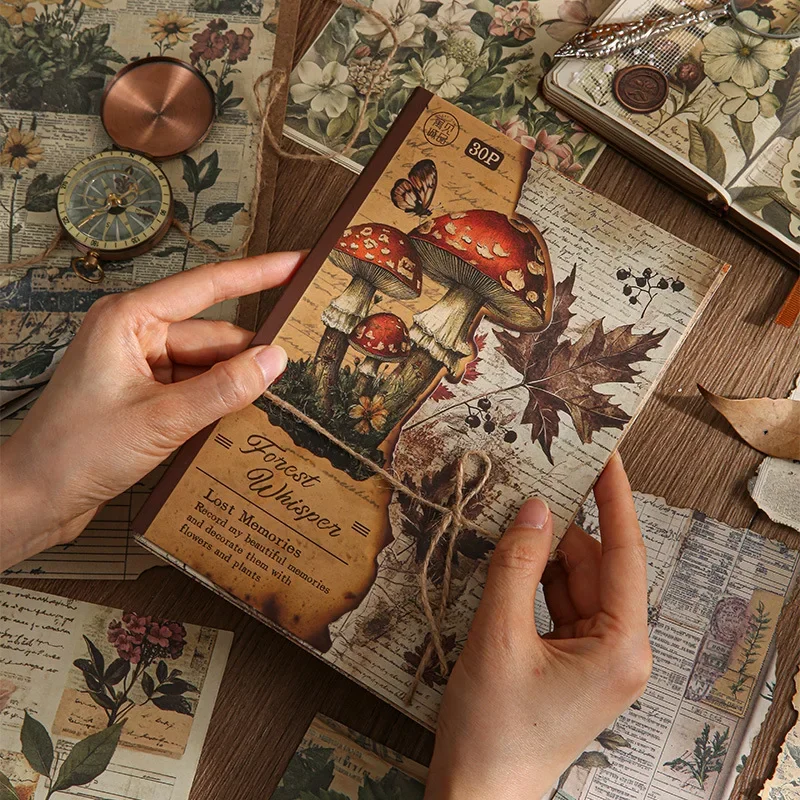 30 teile/paket Basis Material Lose Blatt Alten Stil DIY Handbuch Serie DIY Handbuch Vintage Material Weiße Kuh Papier Verloren Speicher