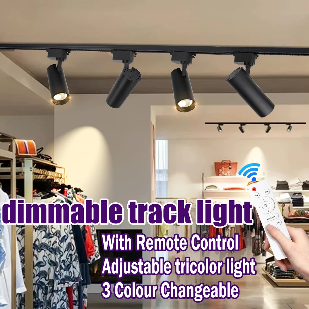 Dimmbare LED-Schienenleuchte mit Fernbedienung, Deckenstrahler, Schienenleuchte, LED-Schienenstrahler für Lichter im Wohnzimmer im Geschäft