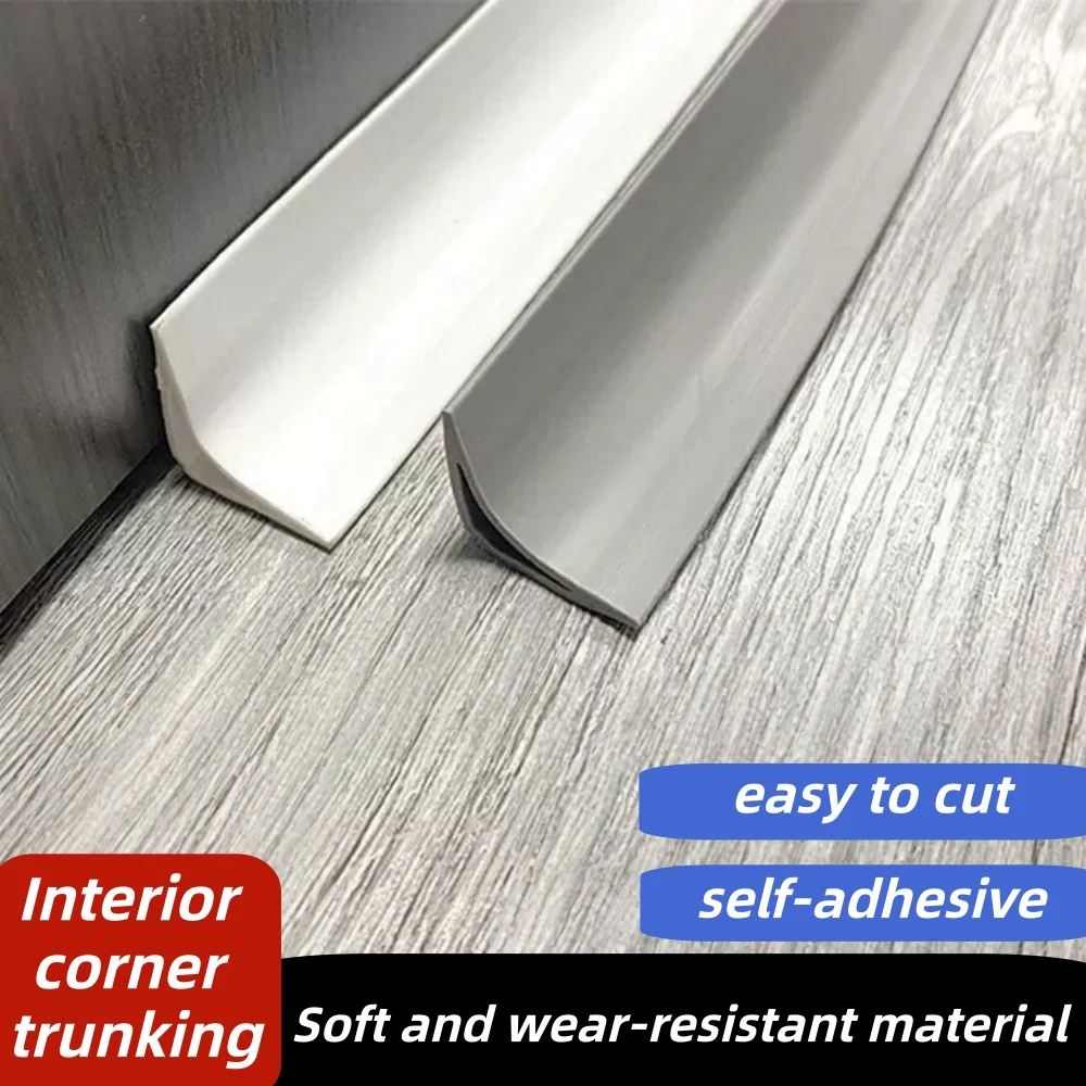 1pc 1m/2mX3cm Selbstklebende Wand Innenecke Sockel Linie Kann Netzwerk Kabel decke Abdichten Dekoration Band Wand Streifen PVC Image