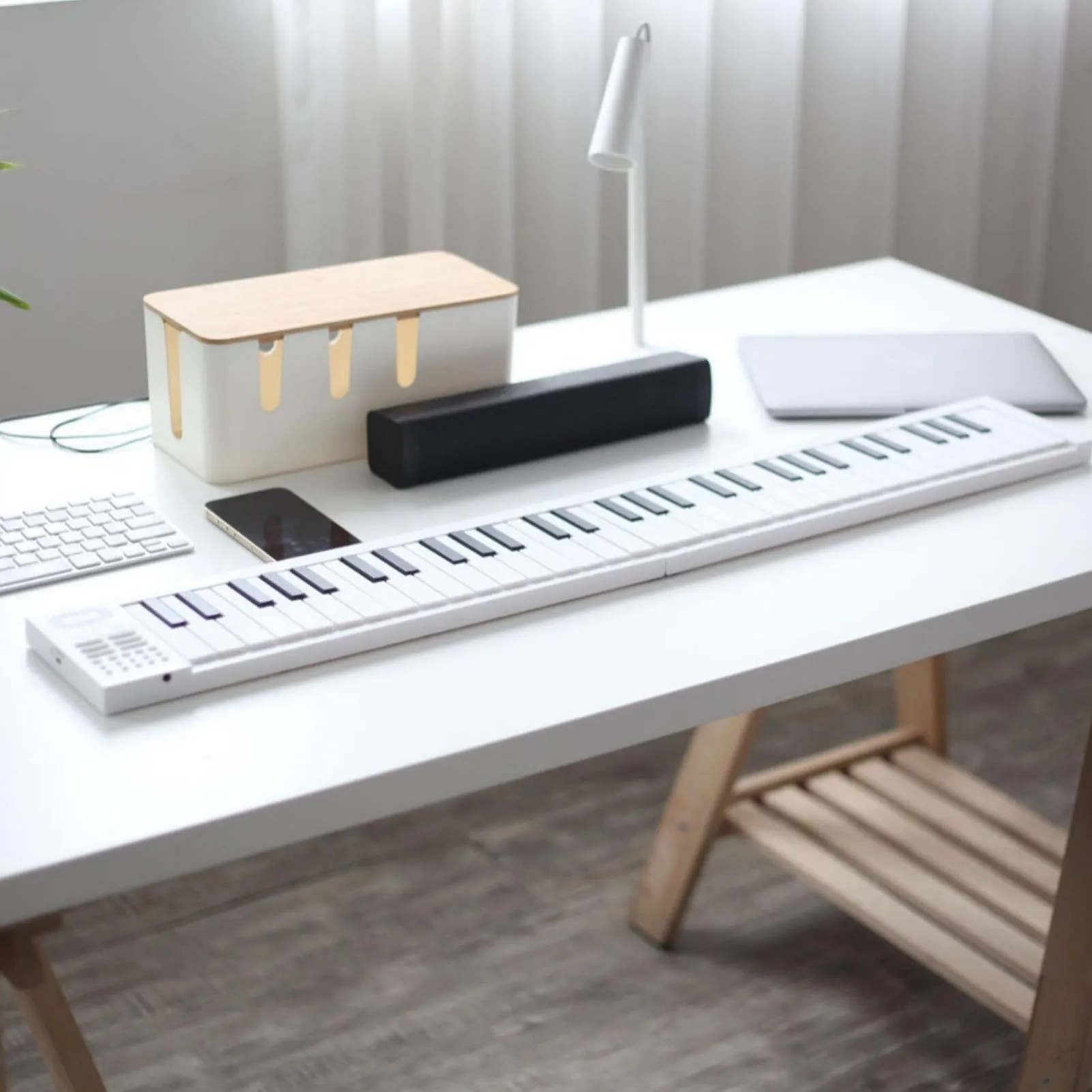 Pianoforte pieghevole a 61 tasti Tastiera portatile Strumento elettronico pieghevole con riproduzione di registrazione Pianoforte con tastiera portatile a 61 tasti