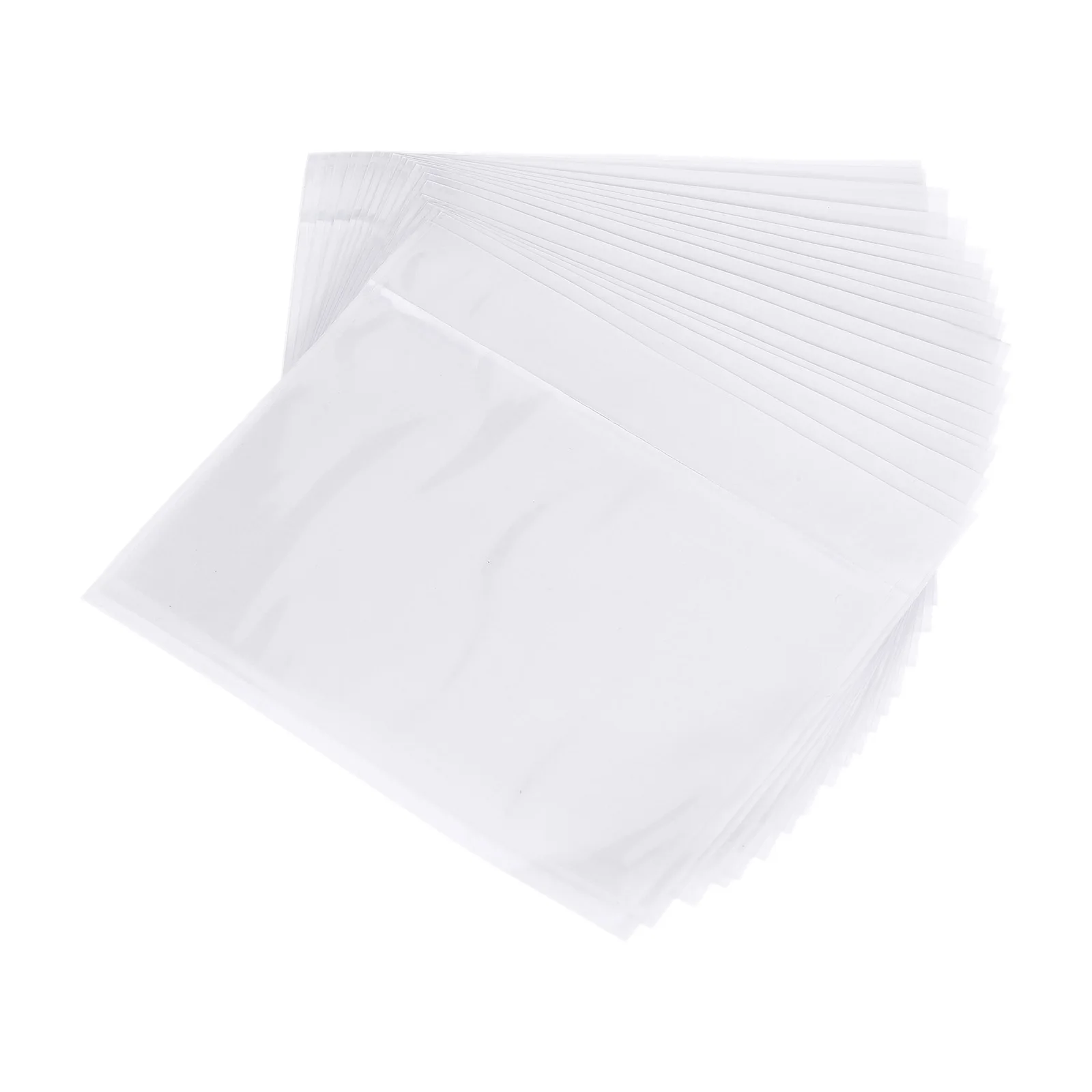 50–200 Stück transparente Verpackungsliste, Umschlag, wasserdicht, selbstklebend, seitliche Beladung, Versand, Rechnung, Etikett, Beutel, Hülle für den Transport Image