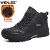 Marke Männer Winter Schnee Stiefel Wasserdichte Leder Turnschuhe Super Warm herren Stiefel Outdoor Männlichen Wanderschuhe Arbeit Schuhe Größe 39-47