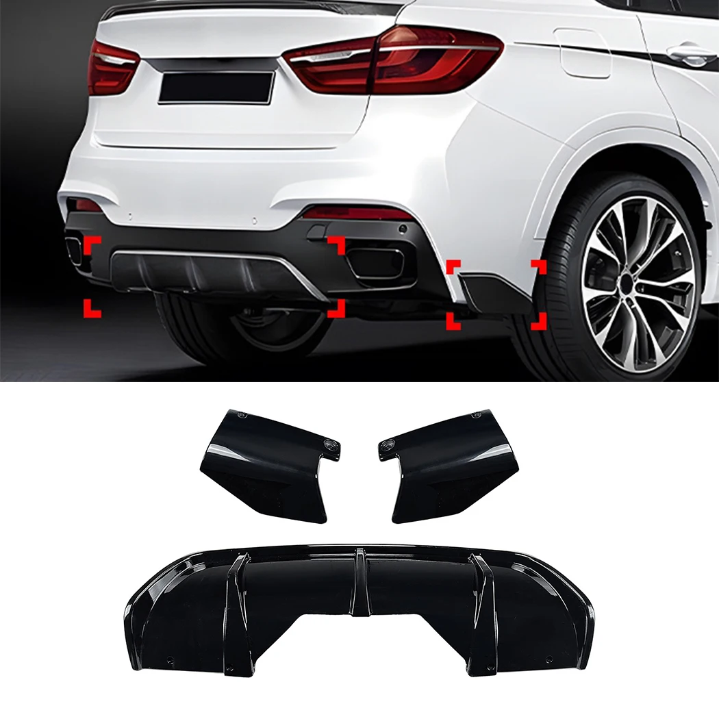 Paraurti posteriore Diffusore Labbro Lato Posteriore Splitter Spoiler Labbro Per BMW X6 F16 M Sport 2014-2019 Paraurti Posteriore Protezione Accessori Auto