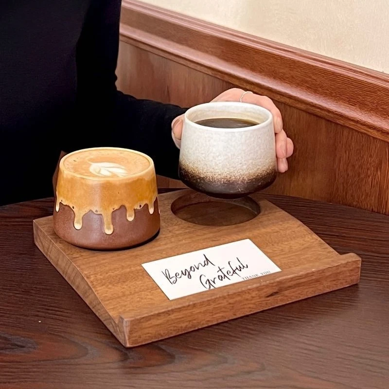 Vintage japanische Raku-Keramik-Teetasse, handgefertigt, grobe Keramik, Kung-Fu-Tasse, Ofenglasur, einzigartiges Design für den Heimgebrauch Image