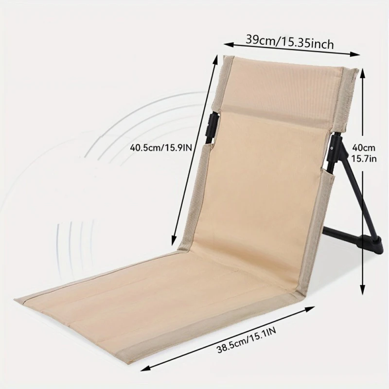 Tragbarer Lazy Camping Strandstuhl, zusammenklappbarer Lounge-Stuhl für Camping, Park, Rasen, Picknick, lässiges Set mit Rückenlehne und Handgepäck
