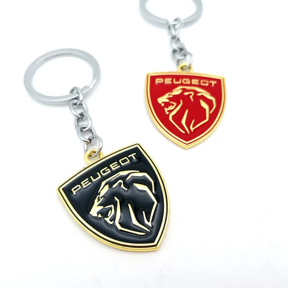 Per Peugeot 206 307 308 3008 207 407 5008 408 508 2008 208 107 106 205 301 Distintivo in metallo Ciondolo Auto Emblema Portachiavi Regalo Portachiavi
