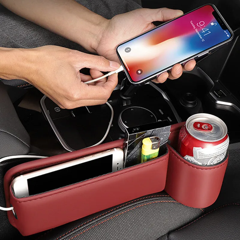 Für Geely Geometry E Zeekr M-Vision 2022 ~ 2024 Auto Sitz Lücke Füllstoff Lagerung Box Mit Tasse Halter tragbare Organizer Tasche Zubehör Image