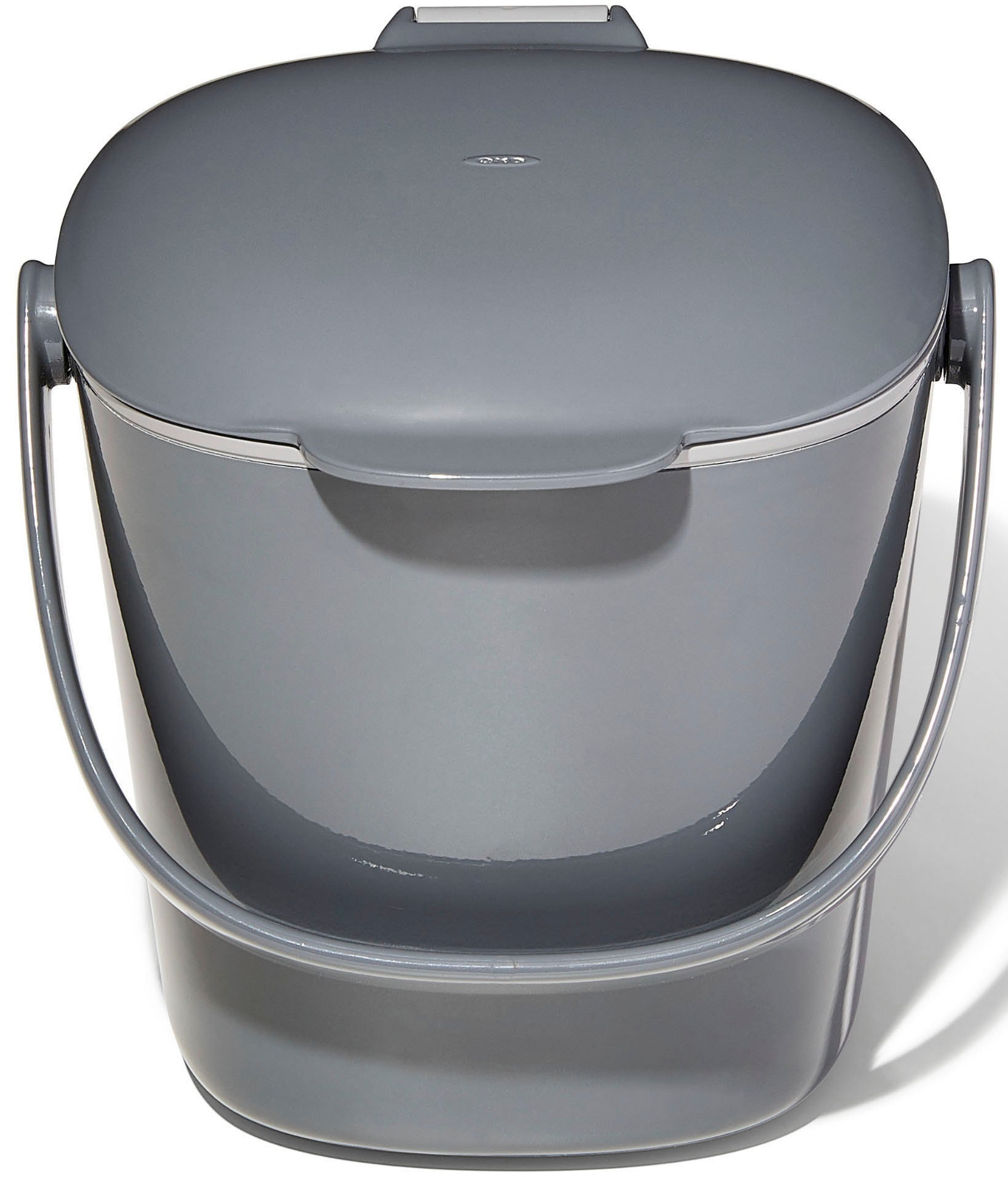 Biomülleimer OXO GOOD GRIPS "Abfalleimer, Höhe ca. 19 cm", grau, B:20,3cm H:19cm, Kunststoff, Mülleimer, Komposteimer, Fassungsvermögen ca. 2,8 Liter