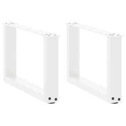 vidaXL Couchtischbeine U-Form 2 Stk. Weiß 50x(30-31) cm Stahl Image