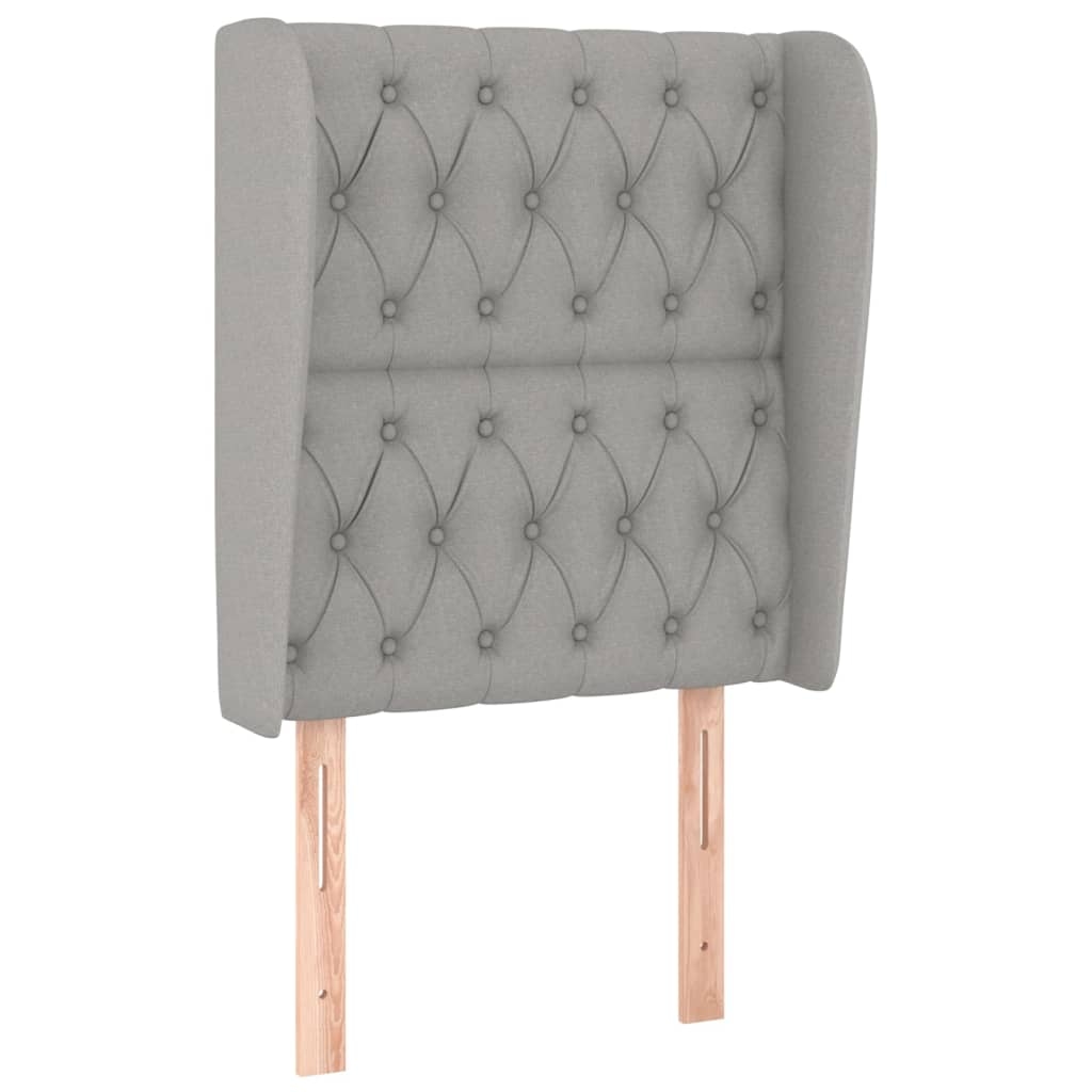 vidaXL Kopfteil mit Ohren Hellgrau 83x23x118/128 cm Stoff Image