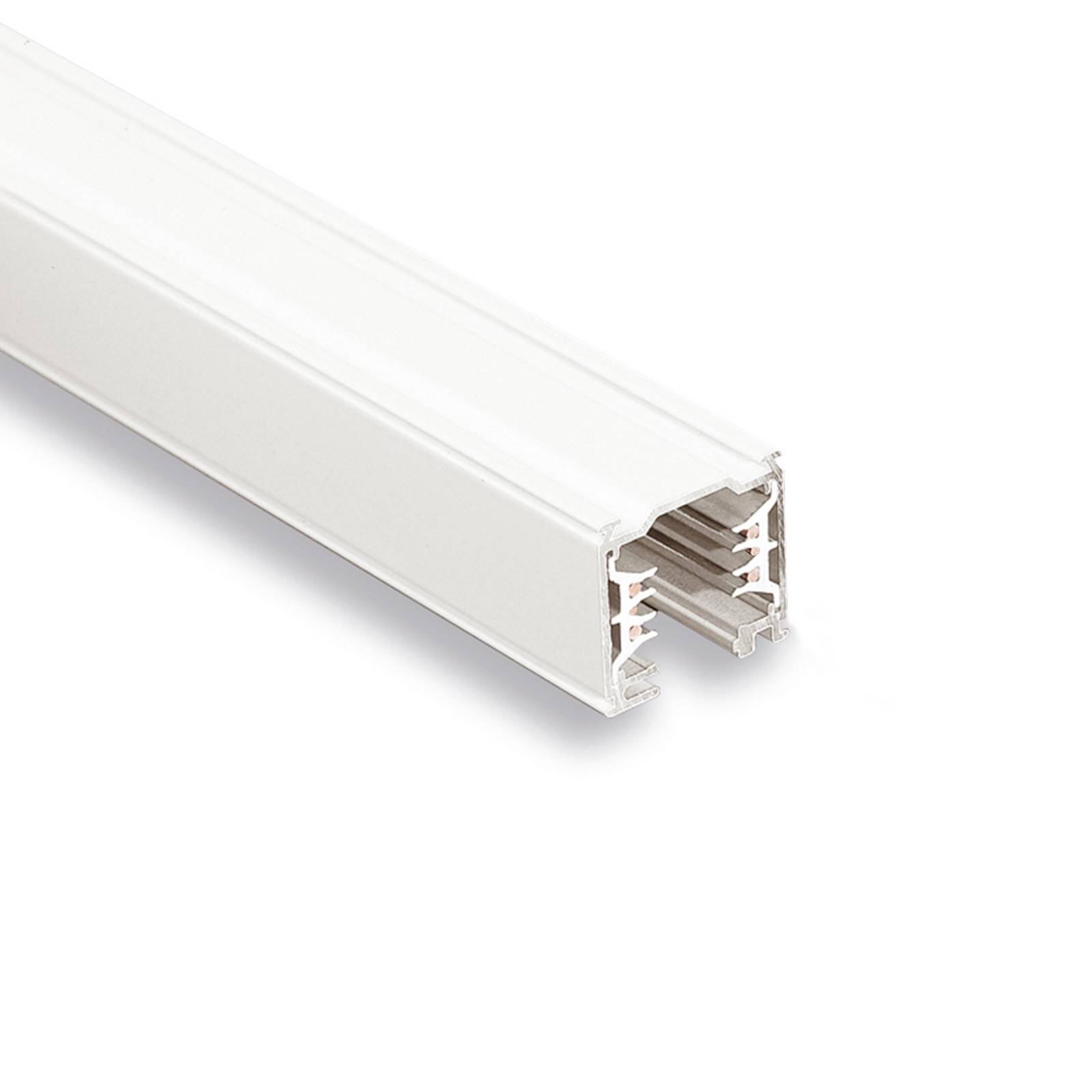 Ivela 3-Phasen-Stromschiene LKM QUADRO DALI, weiß, 200 cm dimmbar, weiß / opal, Aluminium, Stromschienenstrahler