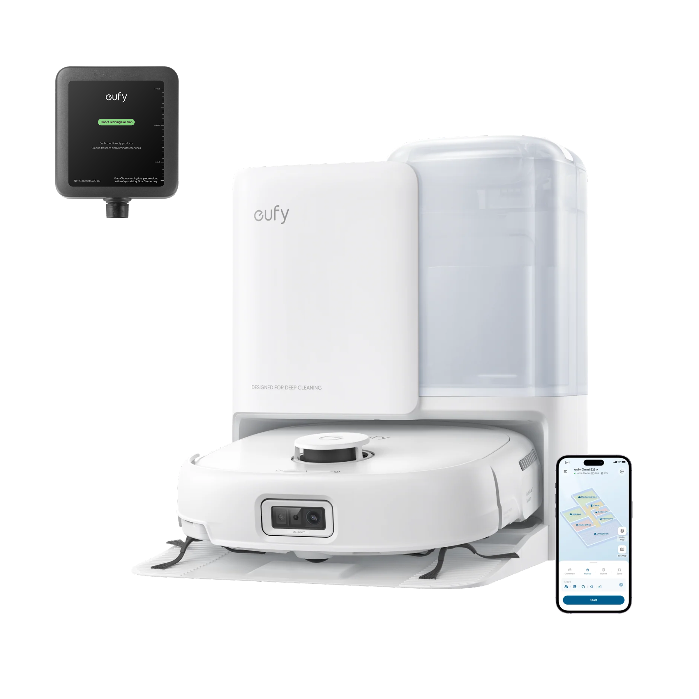 eufy Robot Vacuum Omni E25 White with Floor Cleaner