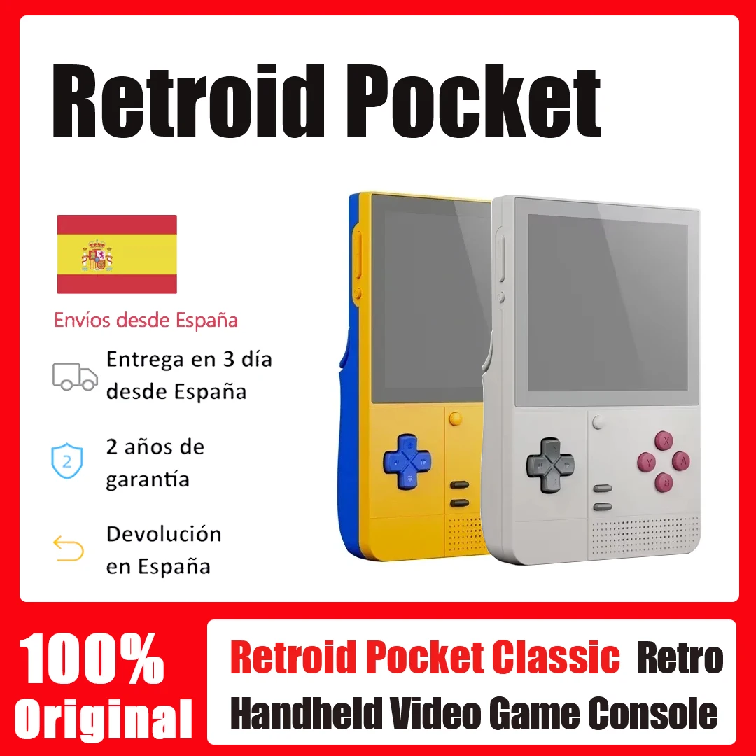 AMPOWN Retroid Pocket Classic Handheld-Game-Player 3,92'' AMOLED 1080P 60FPS Android 14 Tragbarer Retro-Videospiel-Player Adreno