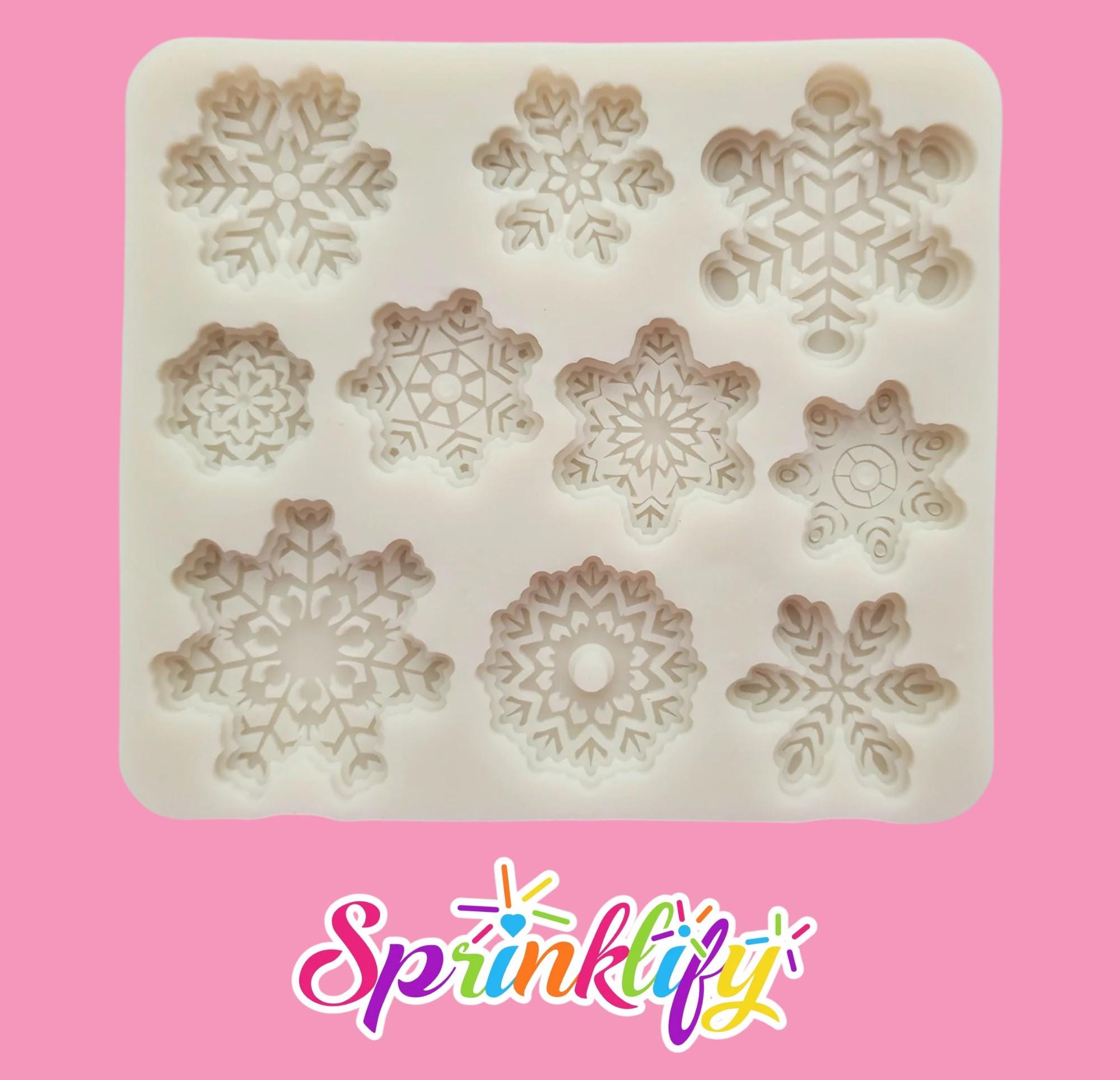 Stampo per fiocchi di neve SPRINKLIFY, stampo per fondente, stampo per cioccolato per le feste invernali, stampo natalizio, stampo per decorazioni per