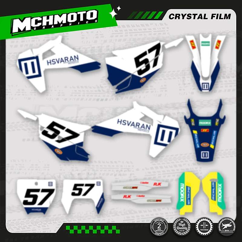 MCHMFG Custom Team Motorrad-Grafikaufkleber-Set für Husqvarna-Aufkleber 19–22 TC FC TX FX FS 20–23 TE FE 125–450CC 005 Image
