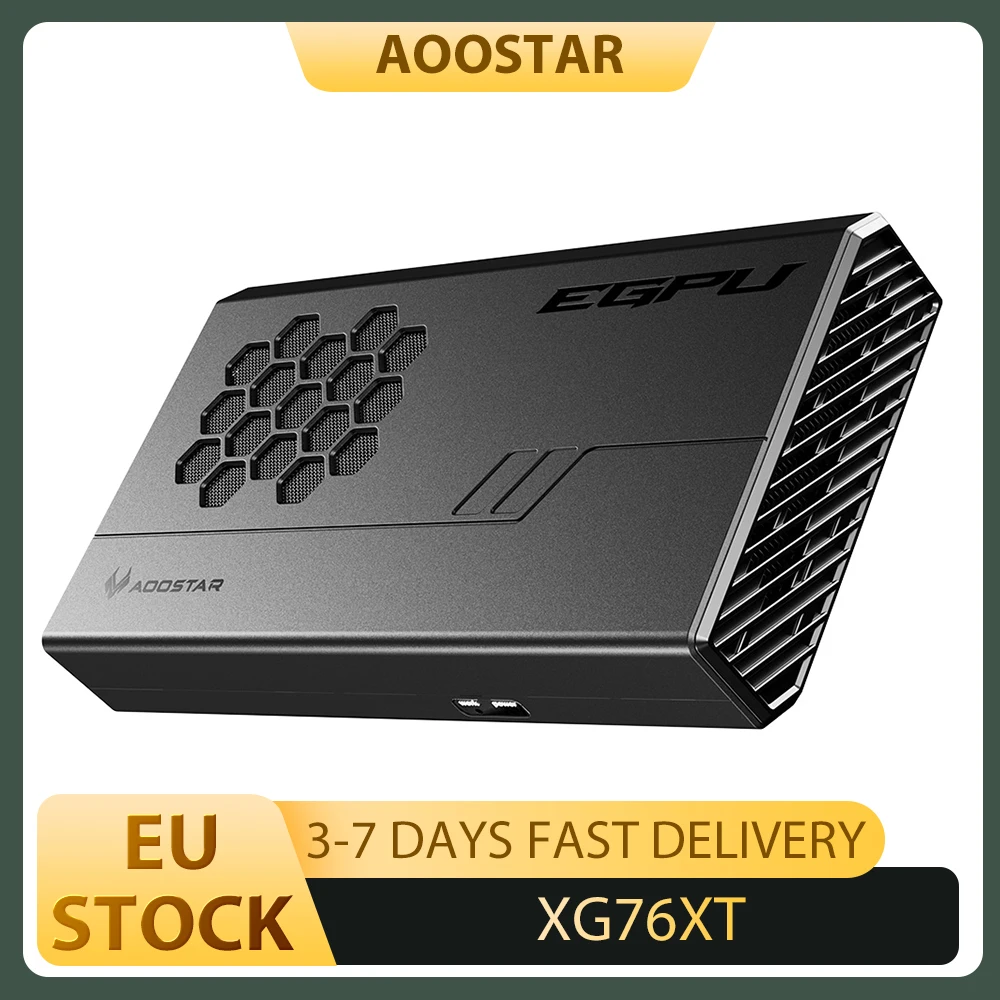 AOOSTAR XG76XT eGPU-Dock mit AMD Radeon RX 7600XT GPU, 8 GB GDDR6 RAM, 128 Bit, 1*USB 4.0, 1*Oculink, 1*HDMI, 2*DP, 1*Typ-C, 100 Image