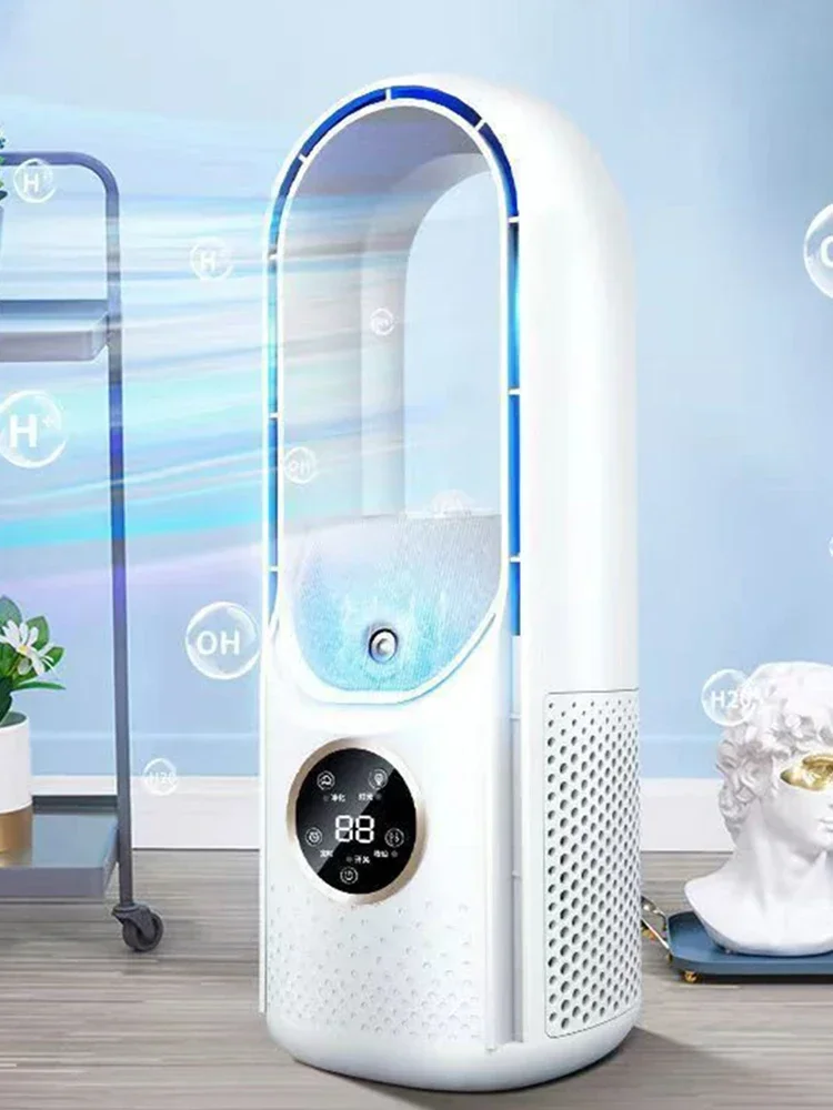 Mini climatiseur Portable USB, ventilateur électrique sans lame, ventilateur de refroidissement silencieux et temporisé à 6 vitesses