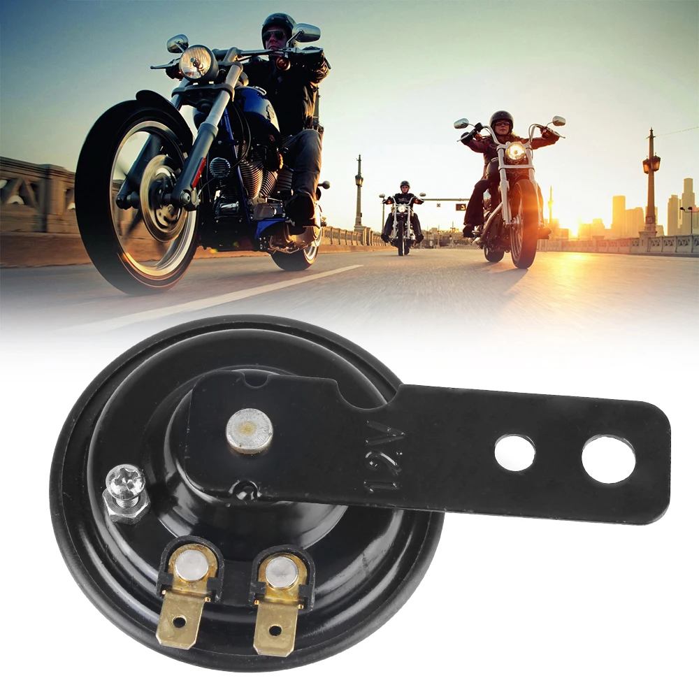 Signal für Motorrad 12V Hupe 1,5A 105db Universal Motorrad Elektrische Hupe Kit Wasserdichte Runde Laute Hupe Lautsprecher Image