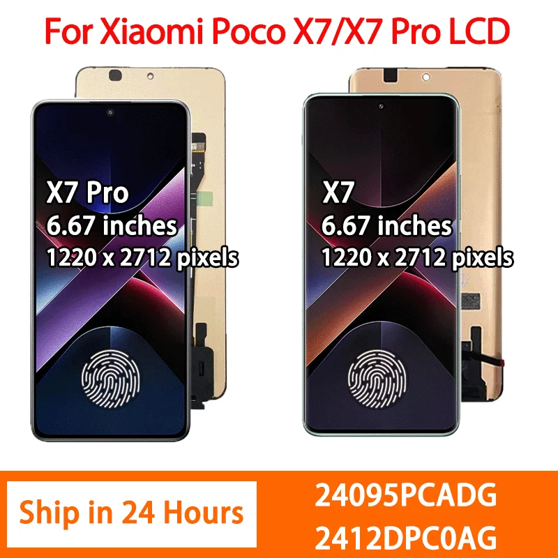 6.67 ''AMOLED Für Xiaomi Poco X7 24095PCADG Display Touchscreen Digitizer Für POCO X7Pro 2412DPC0AG 2412DPC0AI LCD Image