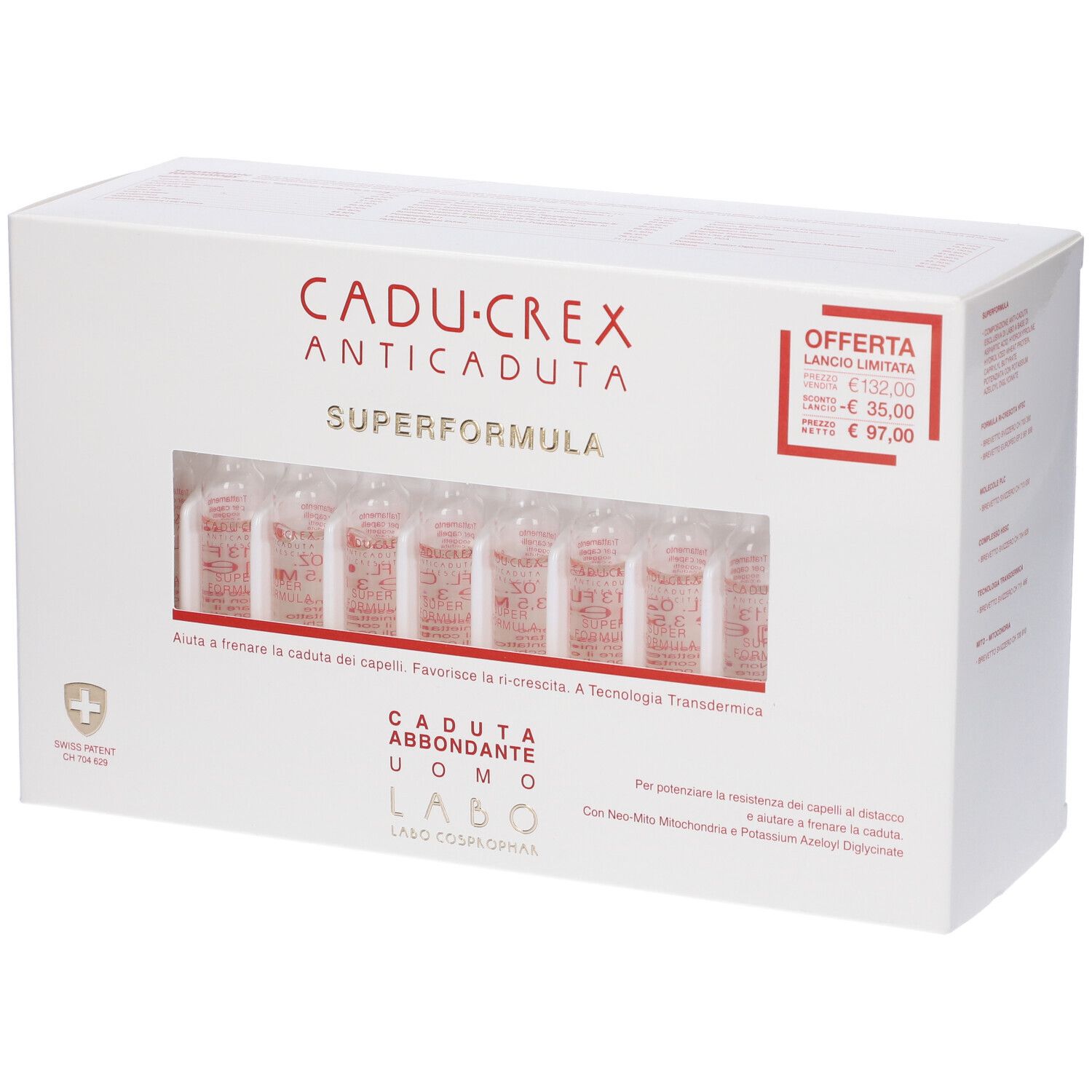 Cadu-Crex Superformula Caduta Abbondante Uomo Fiale 140 ml
