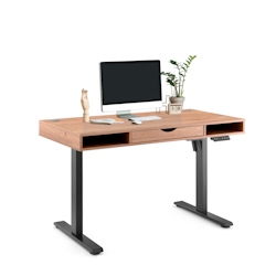 Schreibtisch Worktime Style 120 x 60 elektrisch höhenverstellbar eiche/schwarz hjh OFFICE Image