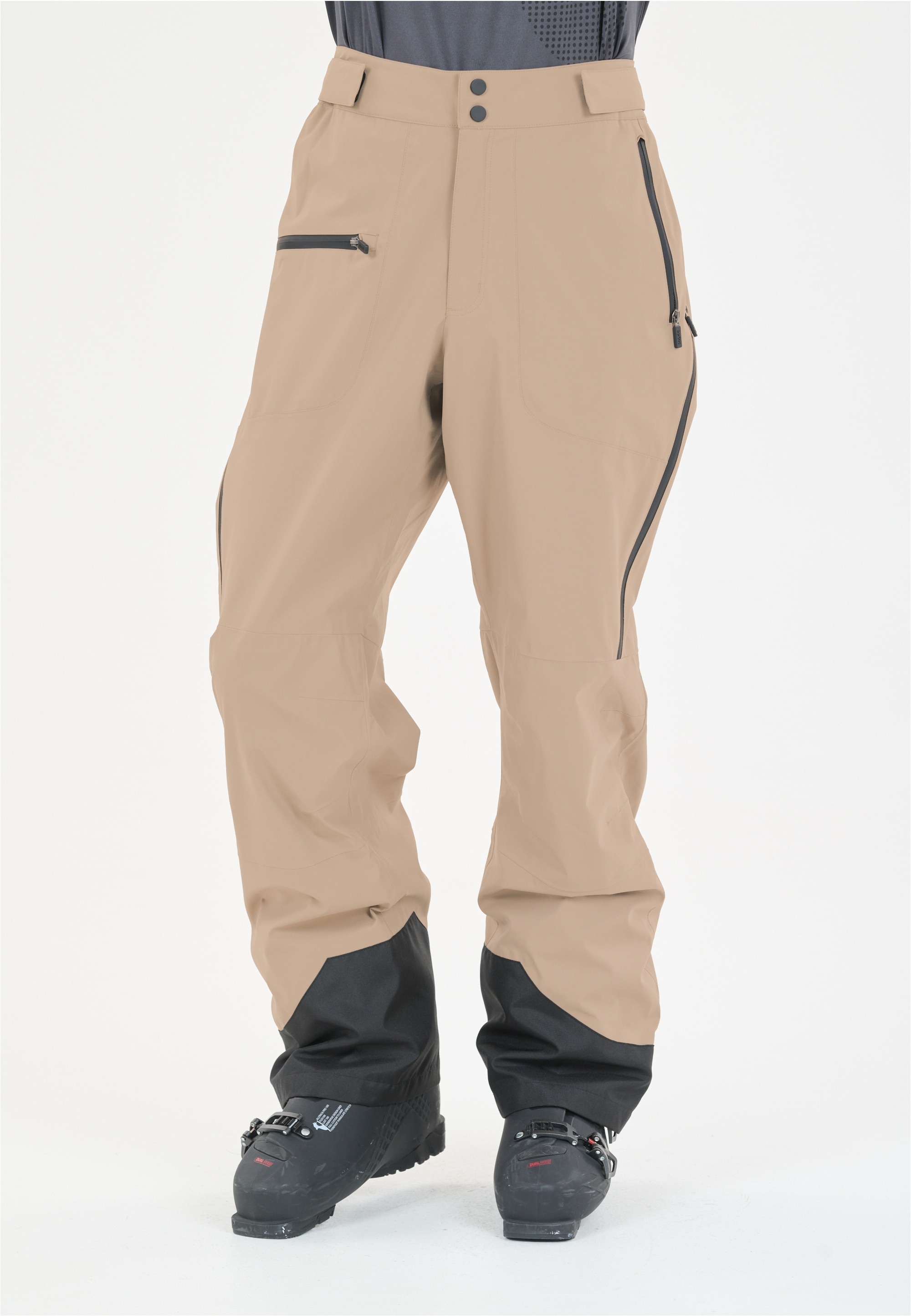 Skihose SLOPE "Zuki", Herren, Gr. S, US-Größen, beige, schwarz, 100% Polyester, mehrfarbig, lang, Hosen Skihose, mit 15.000 mm Wassersäule