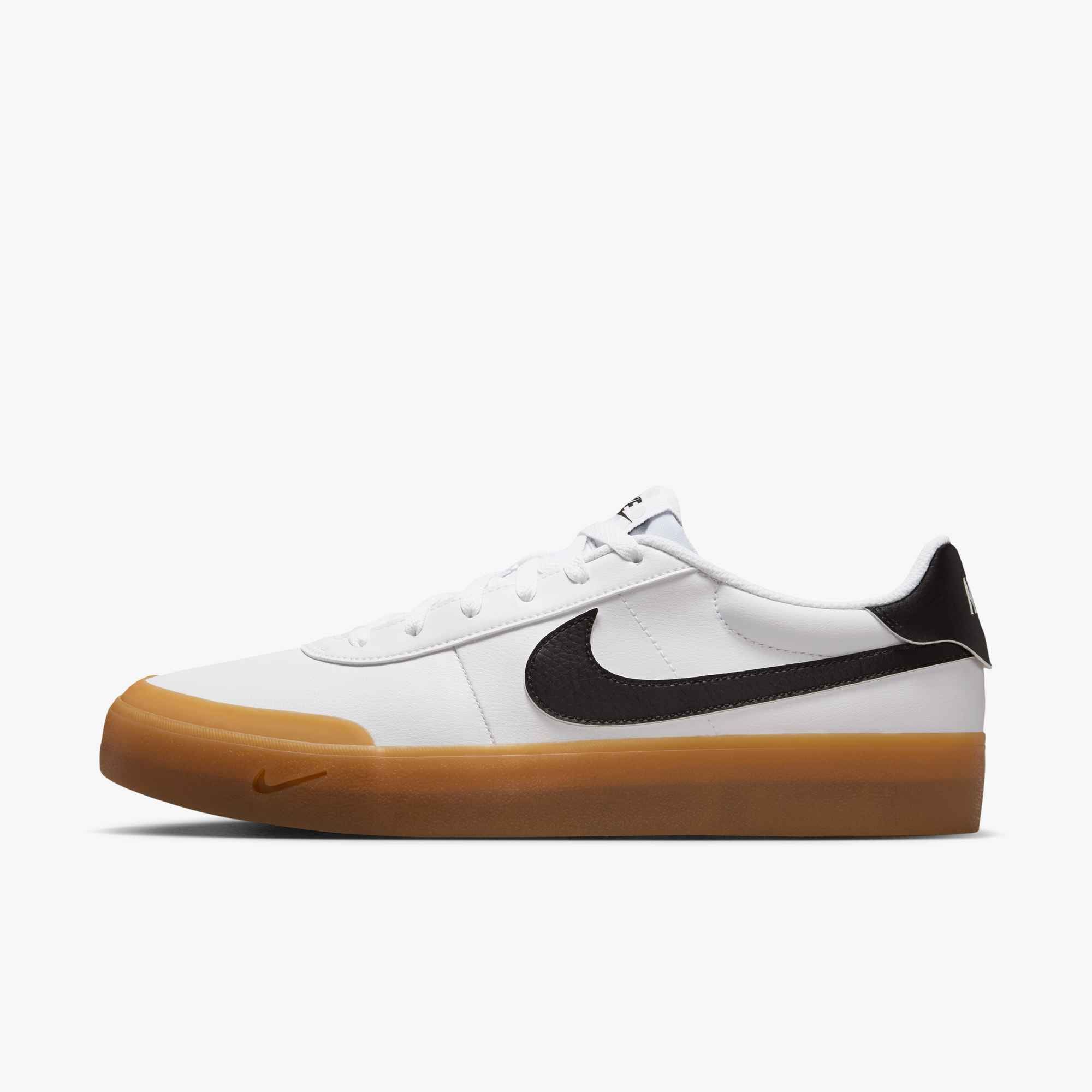 Sneaker NIKE SPORTSWEAR "COURT SHOT", Herren, Gr. 45, weiß, schwarz, gum light braun, Synthetik, Schuhe Sneaker