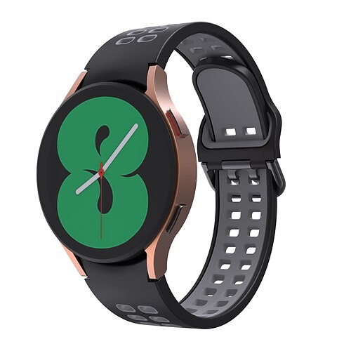 Uhrenarmband für Samsung Galaxy Watch 7/6/5/4 40/44mm, Watch 6 Classic 43/47mm, Watch 4 Classic 42/46mm Silikon Ersatz Gurt Verstellbar Sportarmband Moderne Schnalle Aushöhlung Armband Image