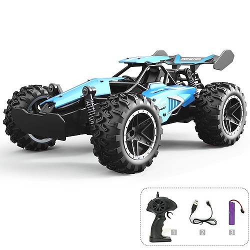 Hochgeschwindigkeits RC Monstertruck - 1:18 Maßstab 2,4GHz Fernbedienung Off-Road Buggy mit wiederaufladbarem Akku - All-Terrain-Fahrzeug für Kinder Weihnachtsgeschenk
