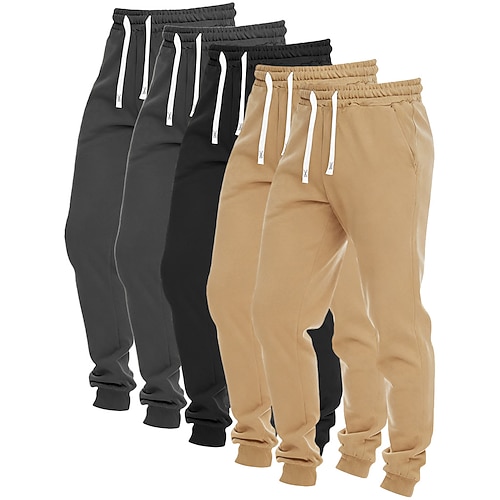 Herren Jogginghose Hose Freizeithose Sporthose Kordelzug Tasche Elastischer Bund Einfach Komfort Volle Länge Outdoor Täglich Einfach Klassicher Stil 1 2 Image