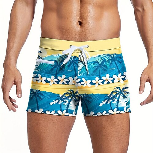 Herren Badeshorts Badehose Bademode Böden Bedruckt Kordelzug Elastisch Atmungsaktiv Unterteile Surfen Bikini Tauchen Sommer Image
