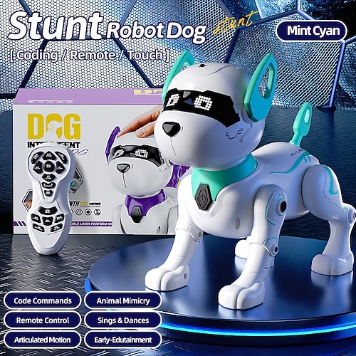Intelligenter Programmierbarer Robot-Hund - Fernbedienung Elektronisches Haustier mit Musik- und Tanzfunktionen - STEM Spielzeug für Jungen und Mädchen Weihnachtsgeschenk Image
