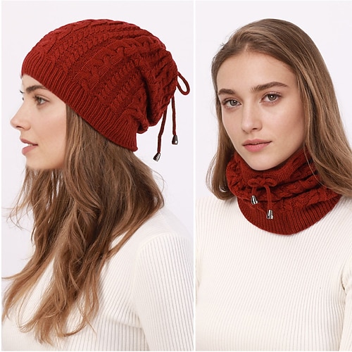 Damen Hut Schutzhut Wintermützen Warm Heim Straße Täglich Gestrickt Einfarbig Image