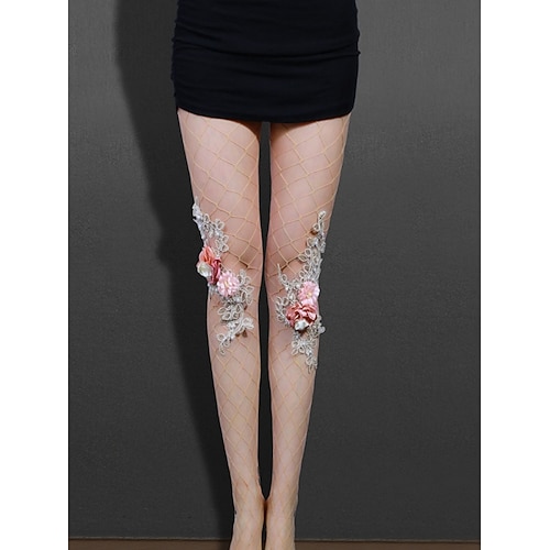 Damen Netzstrumpfhosen Party Geschenk Blume Polyester Sexy Beinformend 1 Paar Image