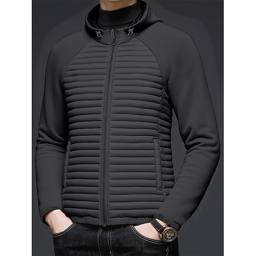 Per uomo Cappotto Invernale Giacca imbottita Giacca Imbottita Tasca Poliestere Vacanza Abbigliamento quotidiano Data Regolare Mo