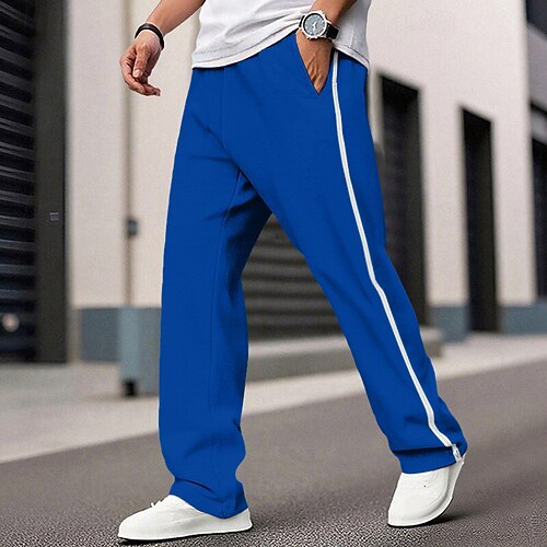 Herren Jogginghose Abreißhosen Trainingshose Gerade geschnittene Sweatpants Reißverschluss Elastischer Bund Einfarbig Komfort Atmungsaktiv Volle Länge Lässig Täglich Ferien Urlaub Sport Schwarz Image