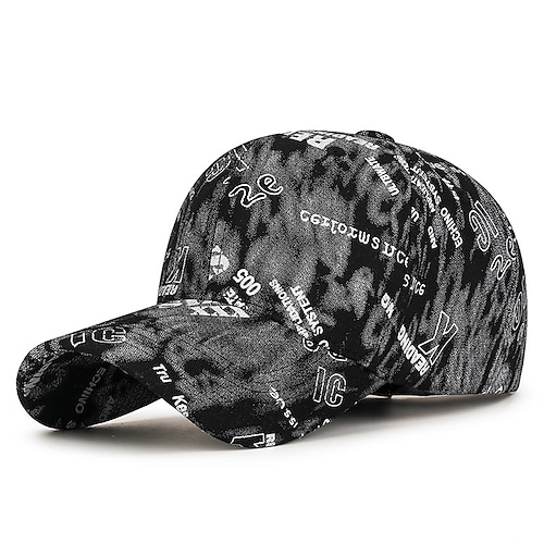 Herren Baseballkappe Sonnenhut Trucker-Kappe Schwarz Wein Baumwolle Druck Mode Lässig Straße Täglich Graffiti Verstellbar Sonnenschutz Atmungsaktiv Image